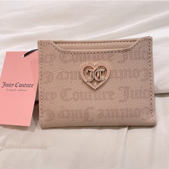 🔹️Juicy Couture🔹️ Beige Cafe Flawless Bifold w/ Pullout‎ Card Case Light Brown - Picture 1 of 5
